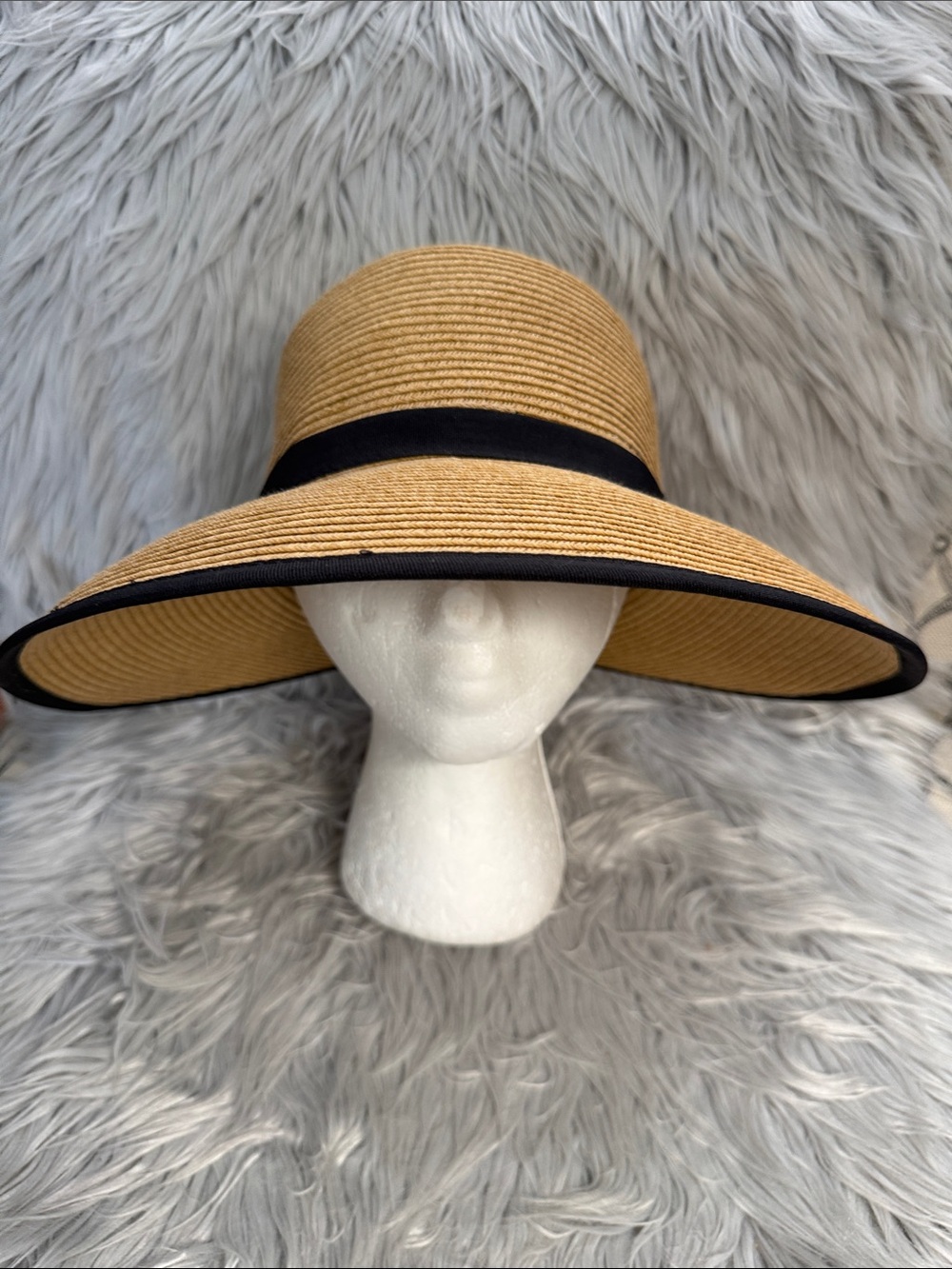 Cappelli Straworld Tan Straw Sun Hat with Black Band - Picture 2 of 12